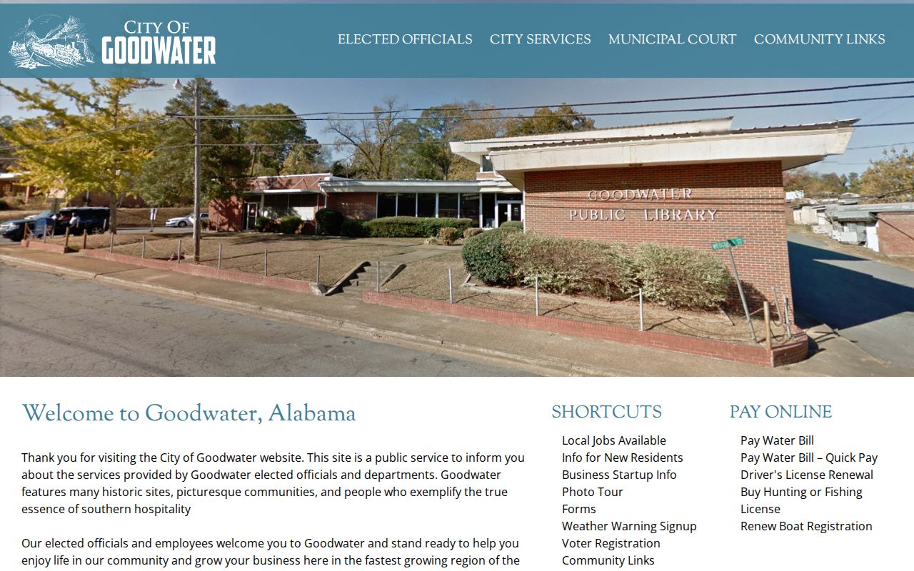 Goodwater and Coosa County warrant records official city route
