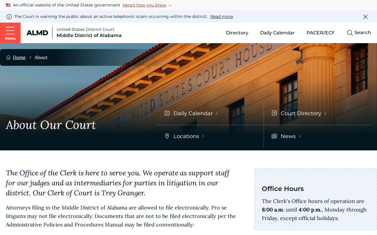 Federal court division for Coosa County warrant records